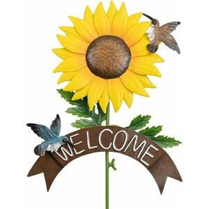Metal Sunflower Garden Stakes, Sunflower & Insects Decor, Welcome Porch Décor
